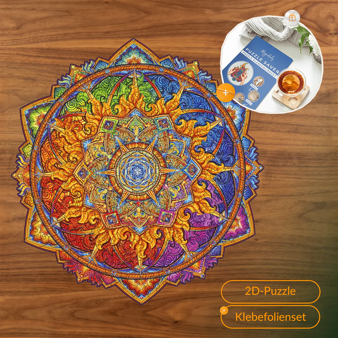 Aufgehende Sonne — Muttertags-Mandala-Puzzle