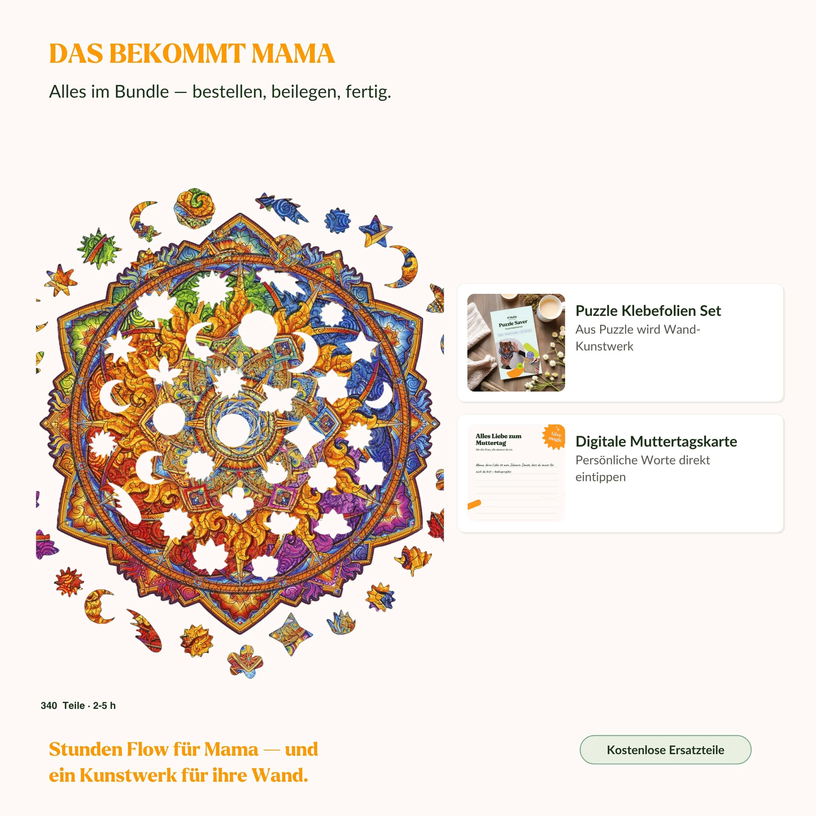 Aufgehende Sonne — Muttertags-Mandala-Puzzle - Image 2