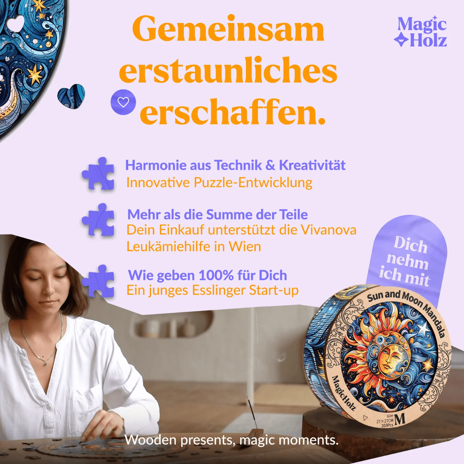 Harmonie Sonne & Mond — Muttertags-Mandala-Puzzle - Image 3