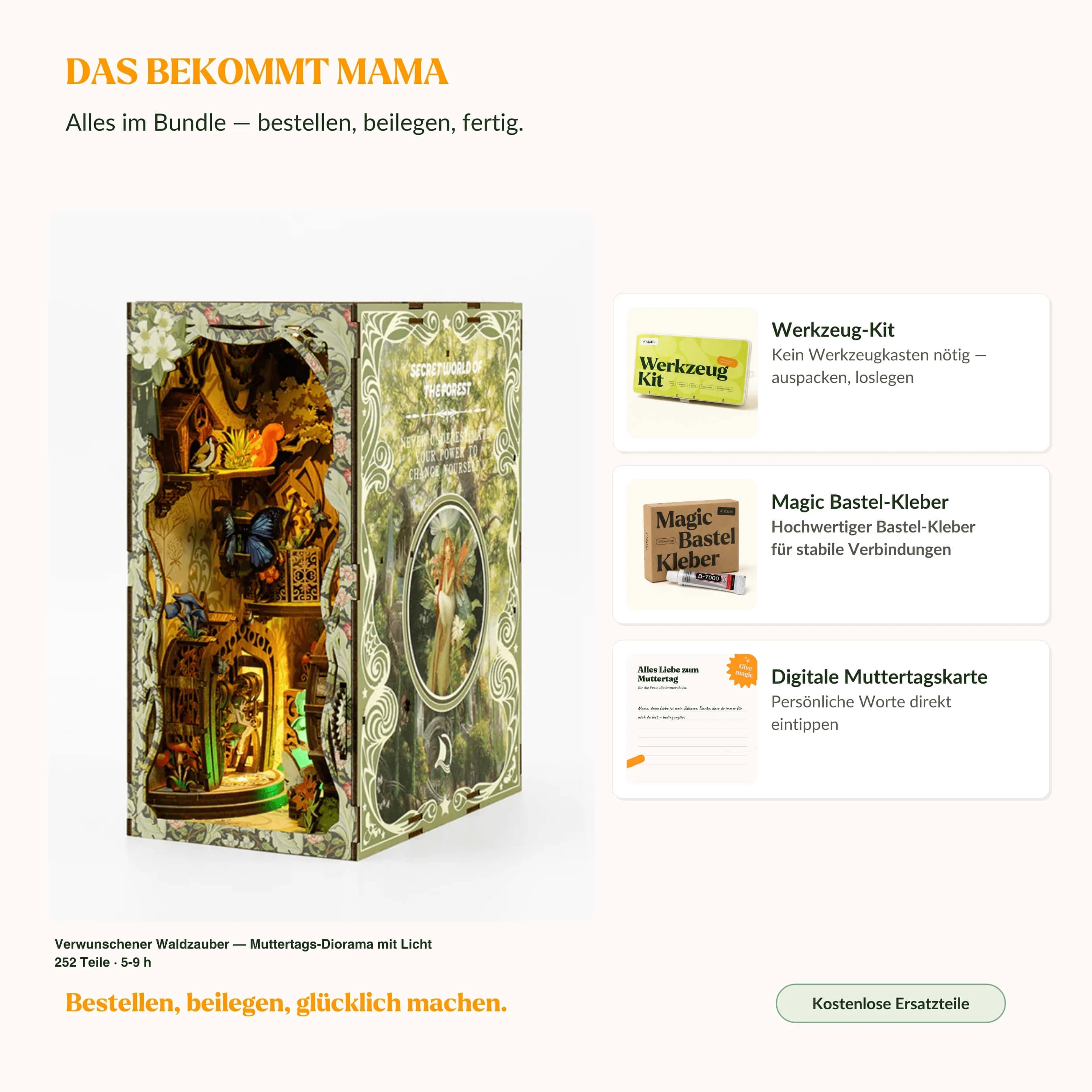 Verwunschener Waldzauber — Muttertags-Diorama mit Licht - Image 2
