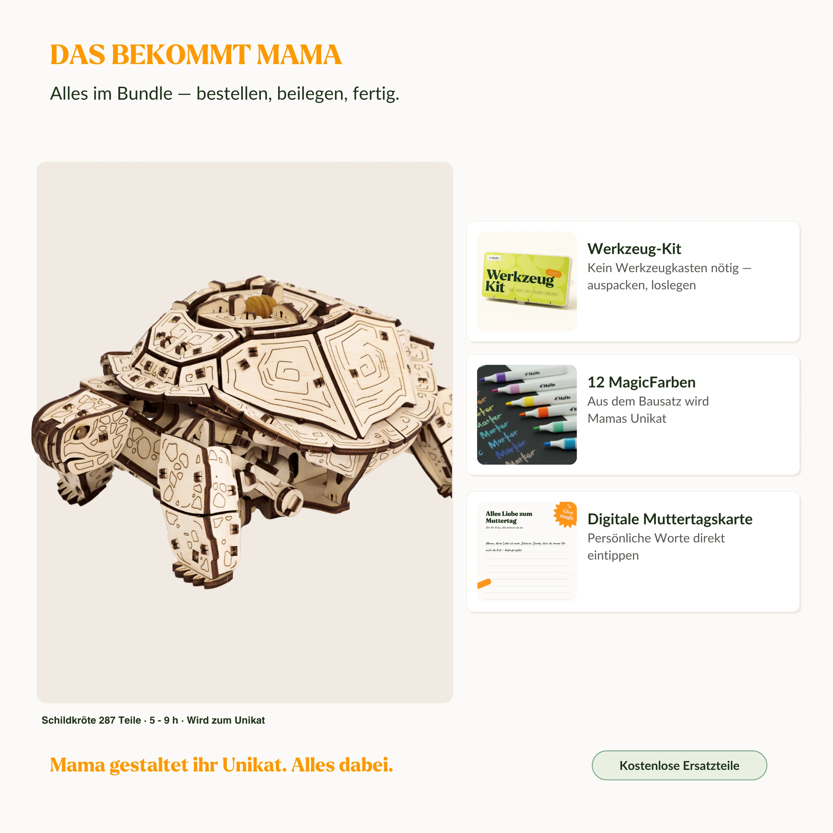 Schildkröten-Reise — Muttertags-Bausatz mit Mechanik - Image 2